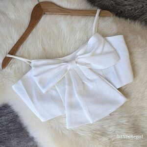 White Big Bow Cami Top